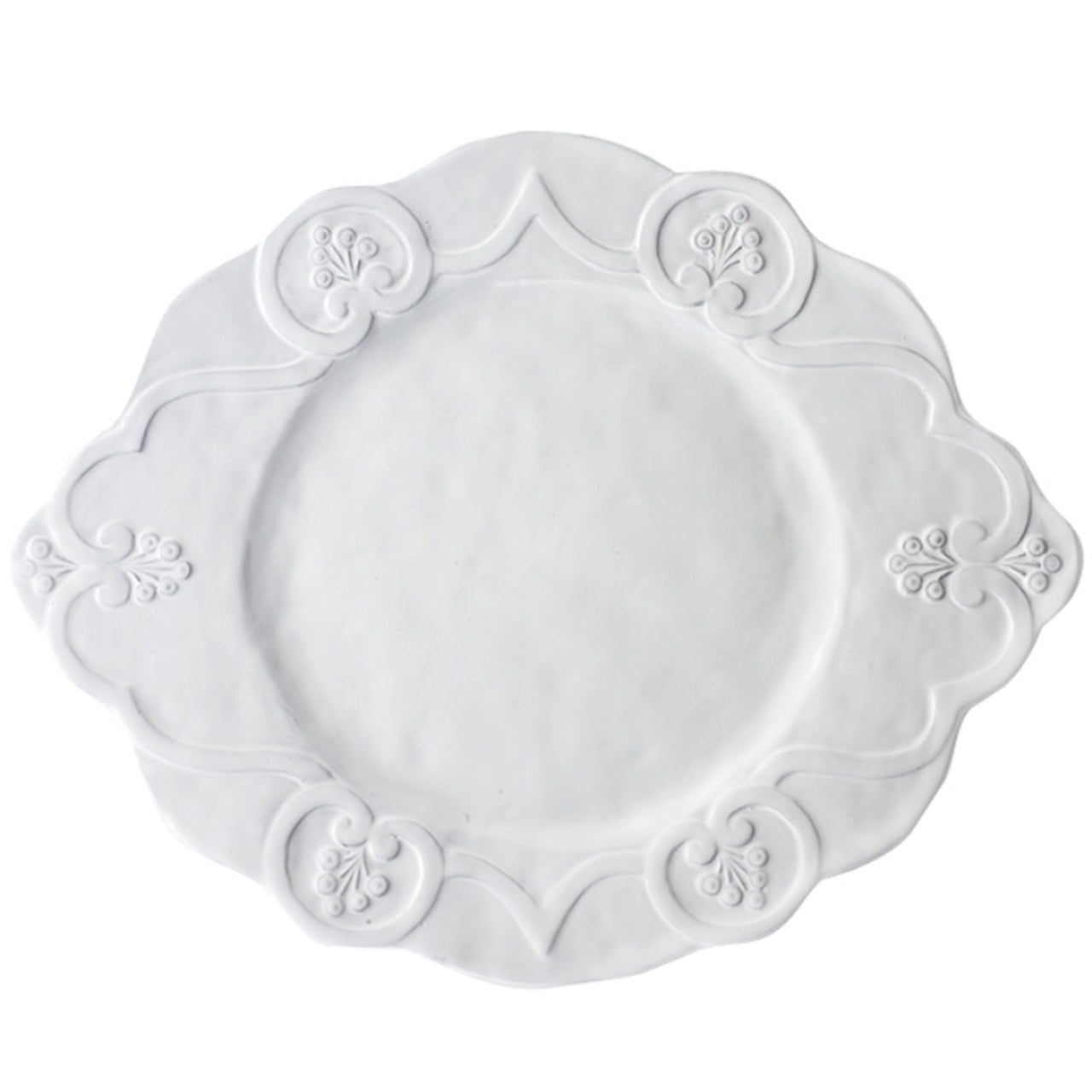 ARTE ITALICA: Bella Bianca Scalloped Charger - tops-selection.shop