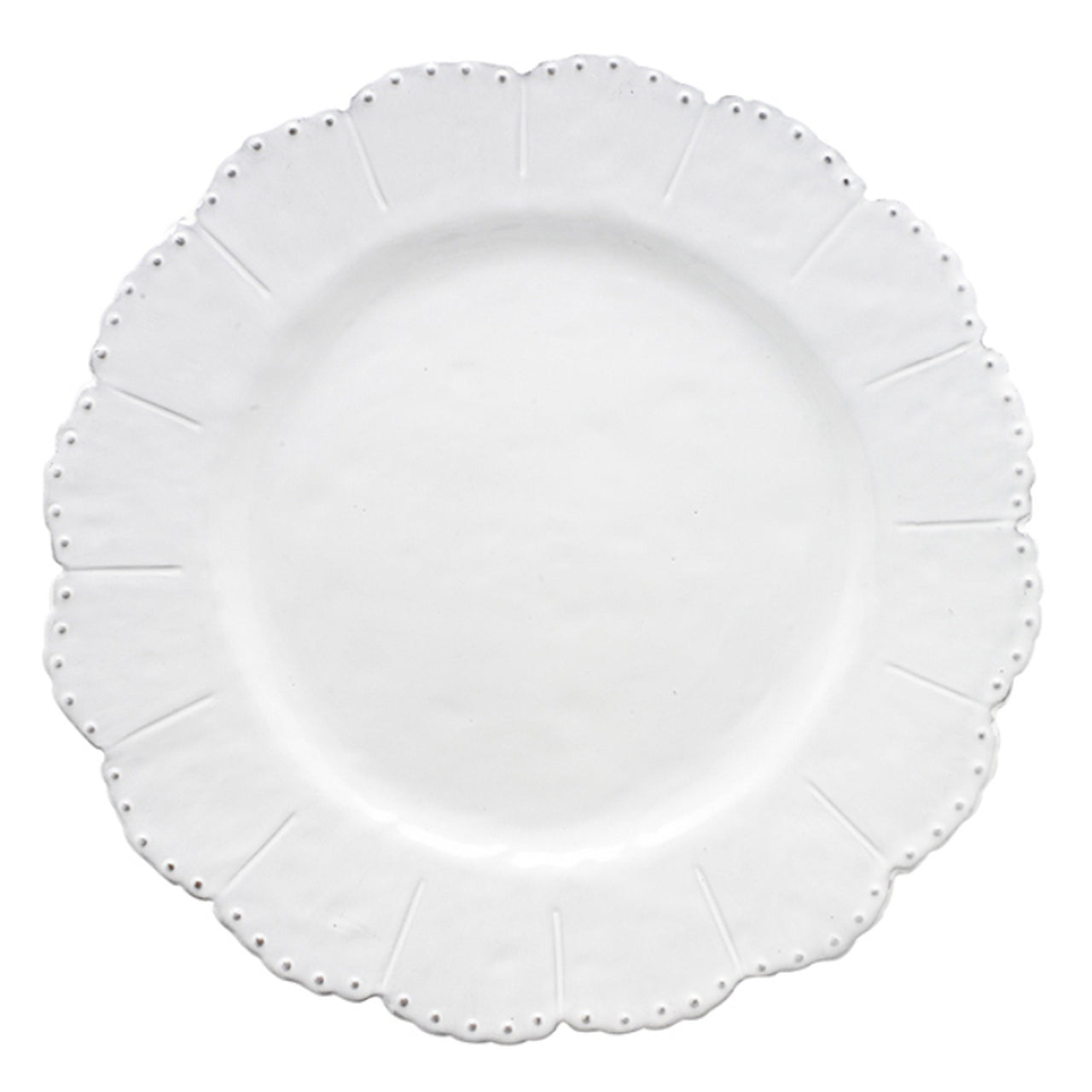 ARTE ITALICA: Bella Bianca Beaded Dinner Plate - tops-selection.shop