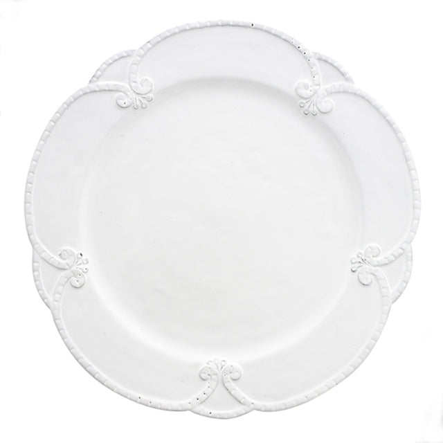 ARTE ITALICA: Bella Bianca Rosette Dinner Plate - tops-selection.shop