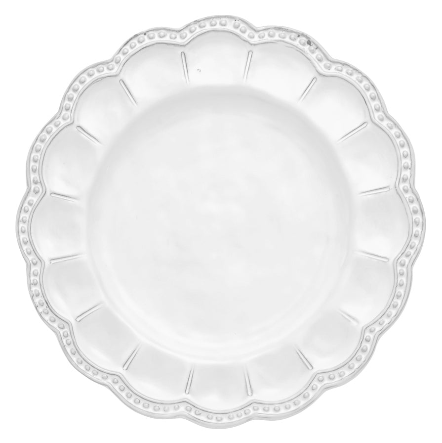 ARTE ITALICA: Bella Bianca Beaded Salad Plate - tops-selection.shop