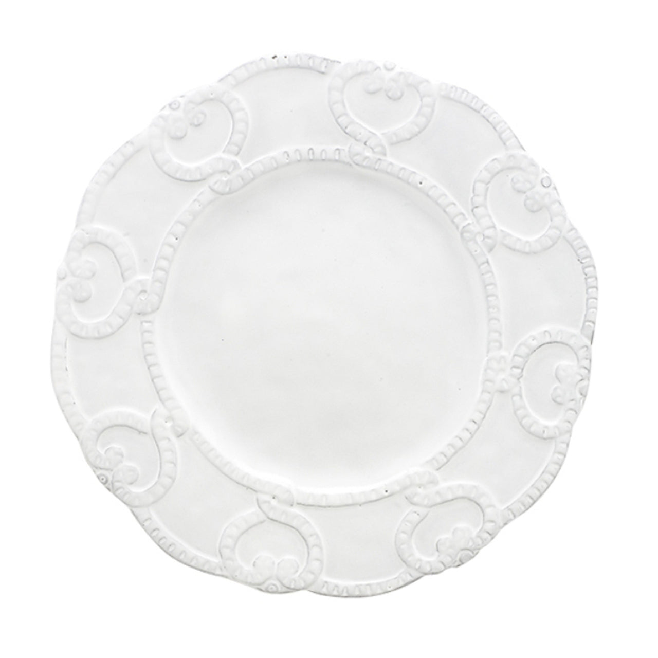 ARTE ITALICA: Bella Bianca Antique Lace Salad/Dessert Plate - tops-selection.shop