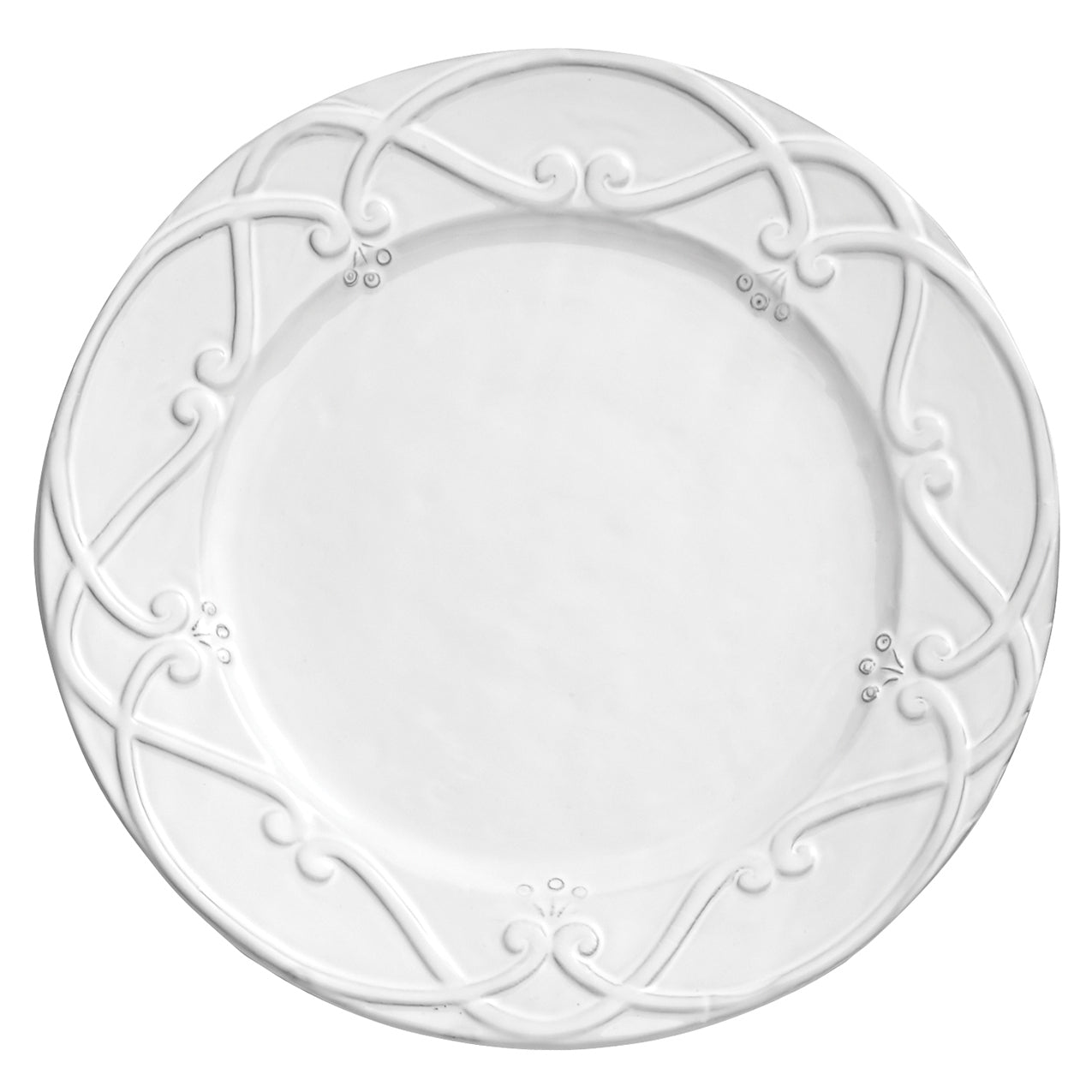 ARTE ITALICA: Bella Bianca Ribbon Charger - tops-selection.shop