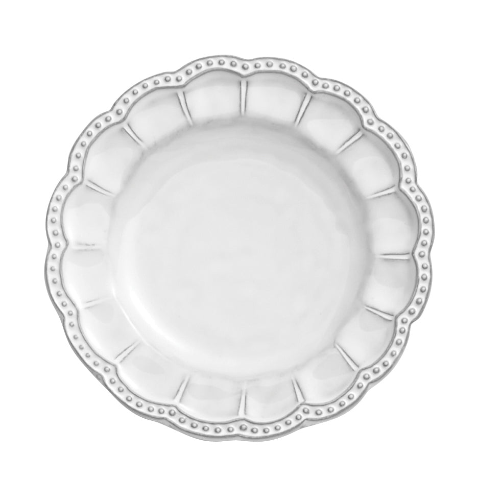 ARTE ITALICA: Bella Bianca Beaded Bread Plate - tops-selection.shop