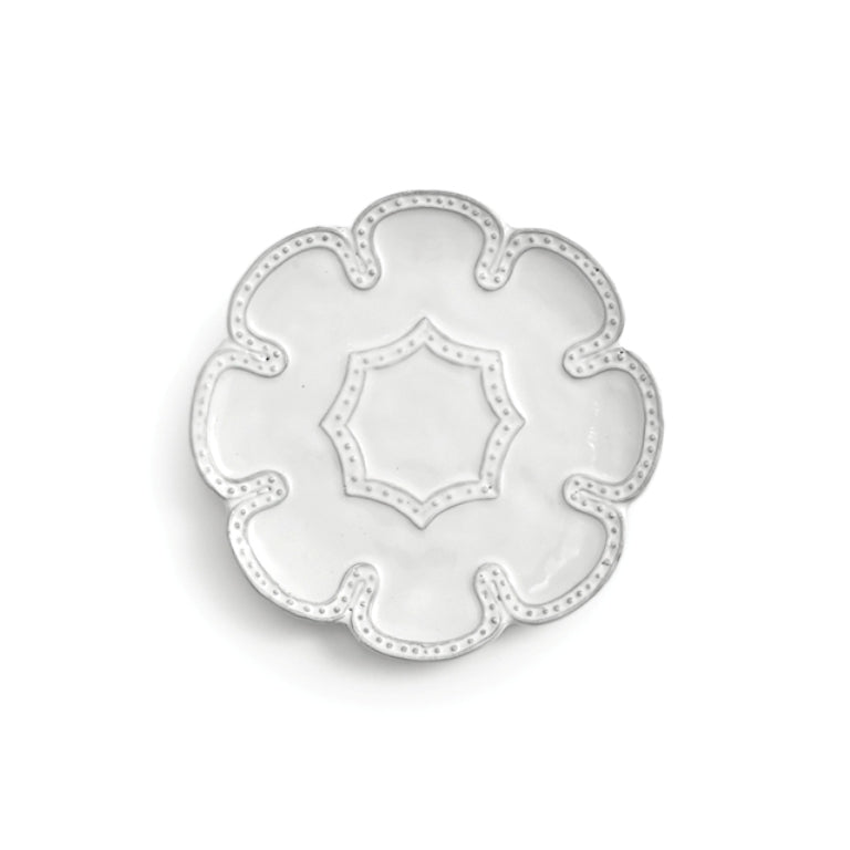 ARTE ITALICA: Bella Bianca Beaded Canape Plate - tops-selection.shop