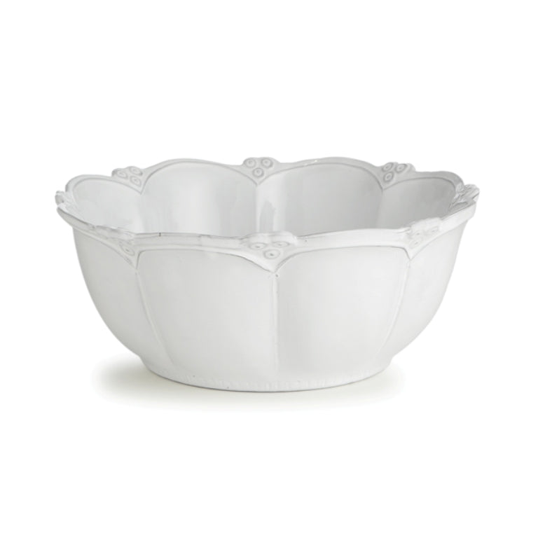 ARTE ITALICA: Bella Bianca Rosette Large Round Bowl [R] - tops-selection.shop