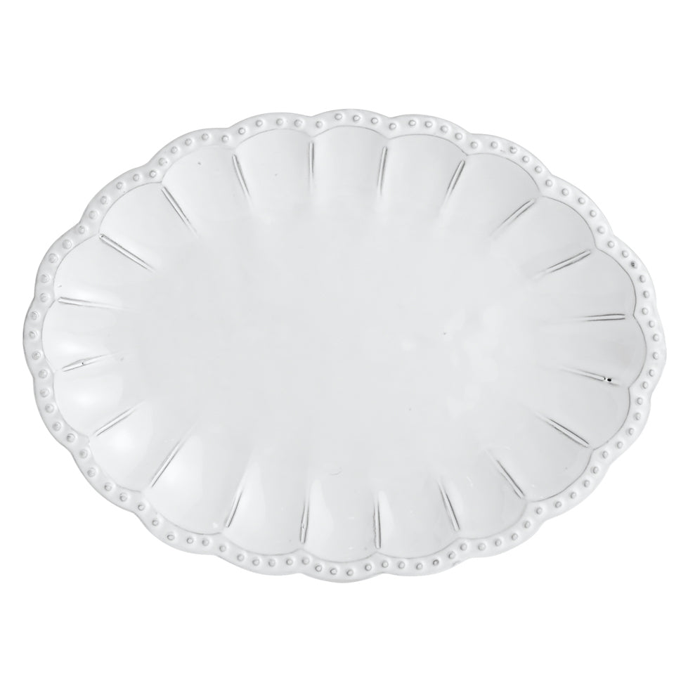 ARTE ITALICA: Bella Bianca Beaded Tray - tops-selection.shop