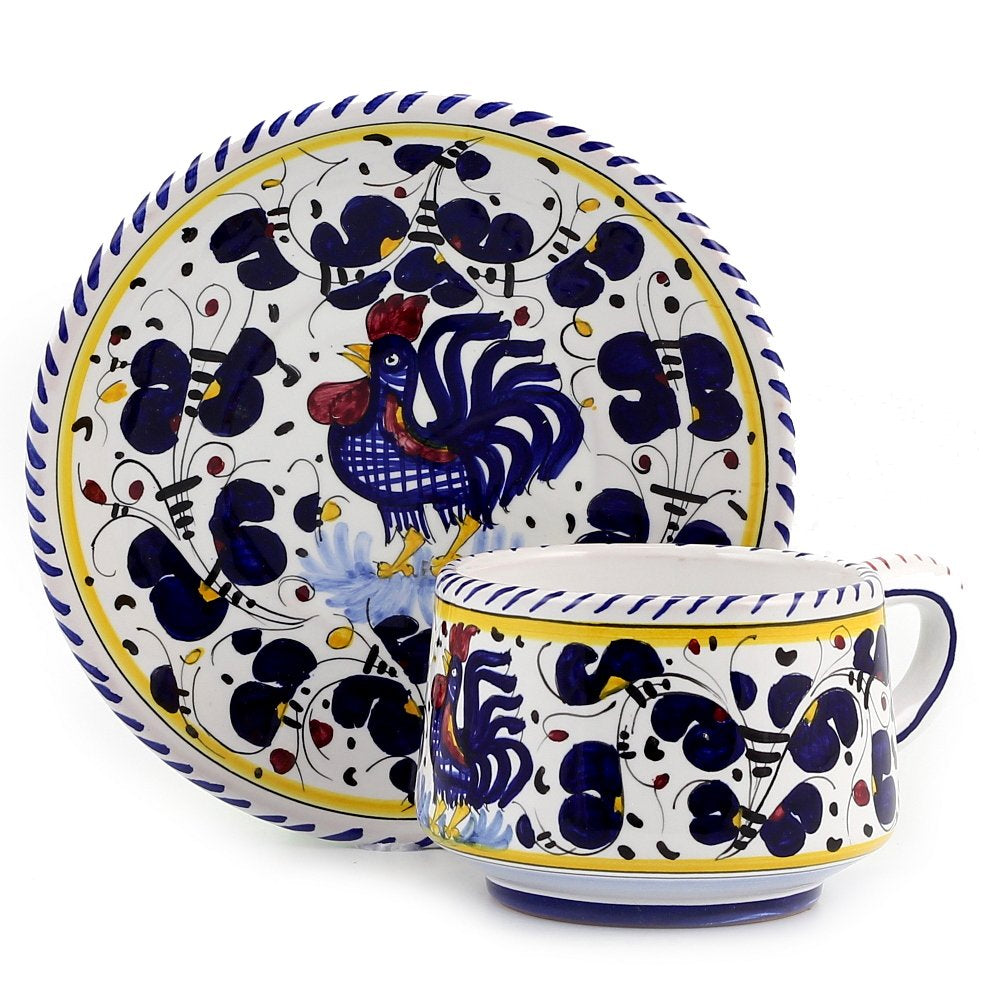 ORVIETO BLUE ROOSTER: 5 Pieces Place Setting - tops-selection.shop
