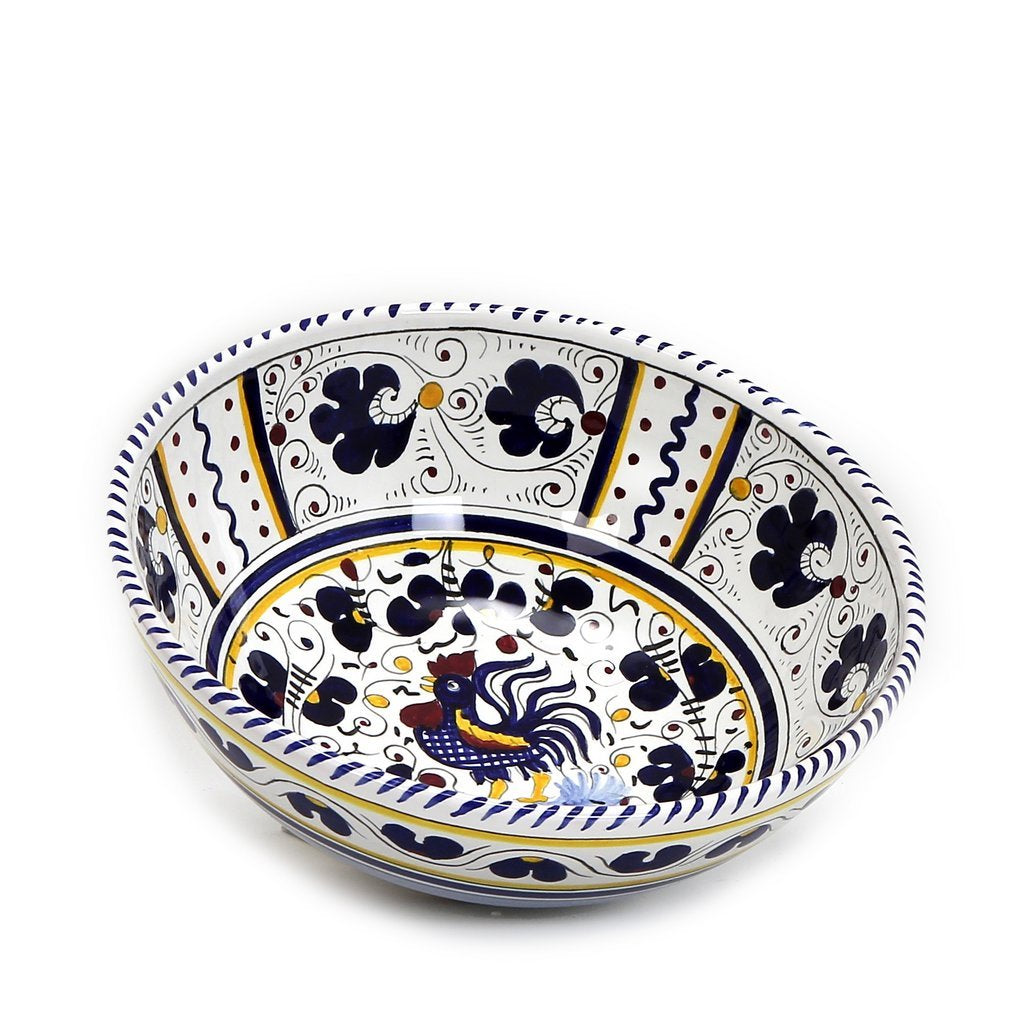 ORVIETO BLUE ROOSTER: Salad Bowl (Medium) - tops-selection.shop