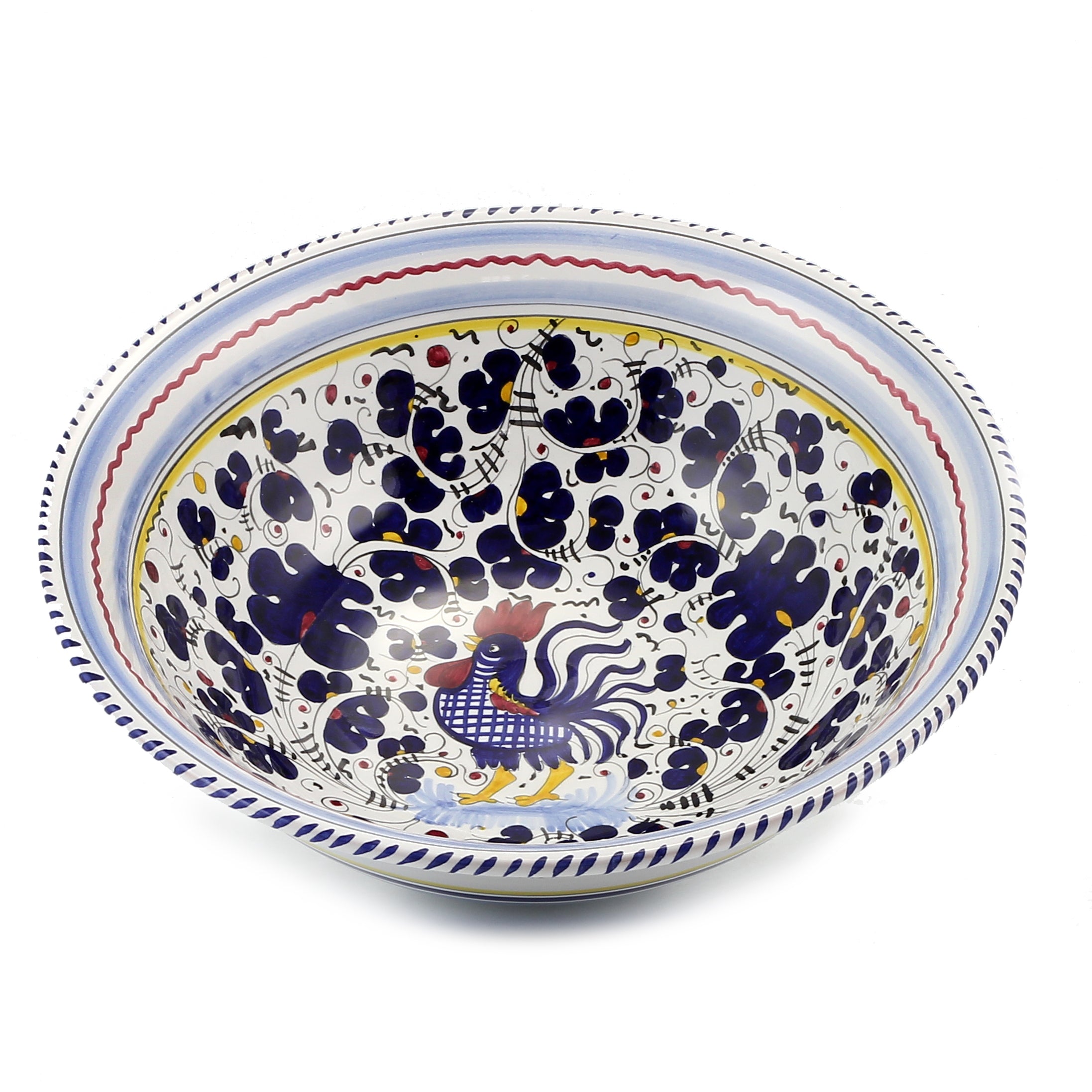 ORVIETO BLUE ROOSTER: Large Pasta/Salad Serving Bowl - tops-selection.shop