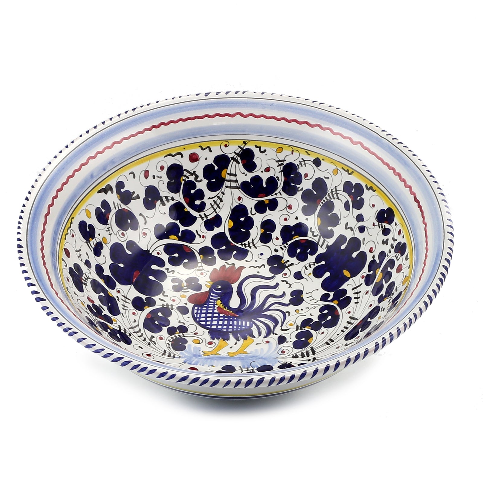 ORVIETO BLUE ROOSTER: Large Pasta/Salad Serving Bowl - tops-selection.shop