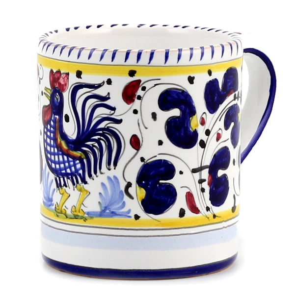 ORVIETO BLUE ROOSTER: 4 Pieces Place Setting - White center - tops-selection.shop