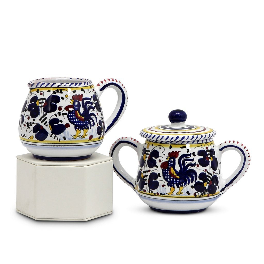ORVIETO BLUE ROOSTER: Sugar and Creamer - tops-selection.shop