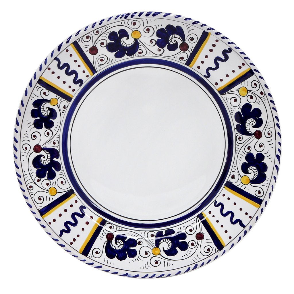 ORVIETO BLUE ROOSTER: Dinner Plate (White Center) - tops-selection.shop