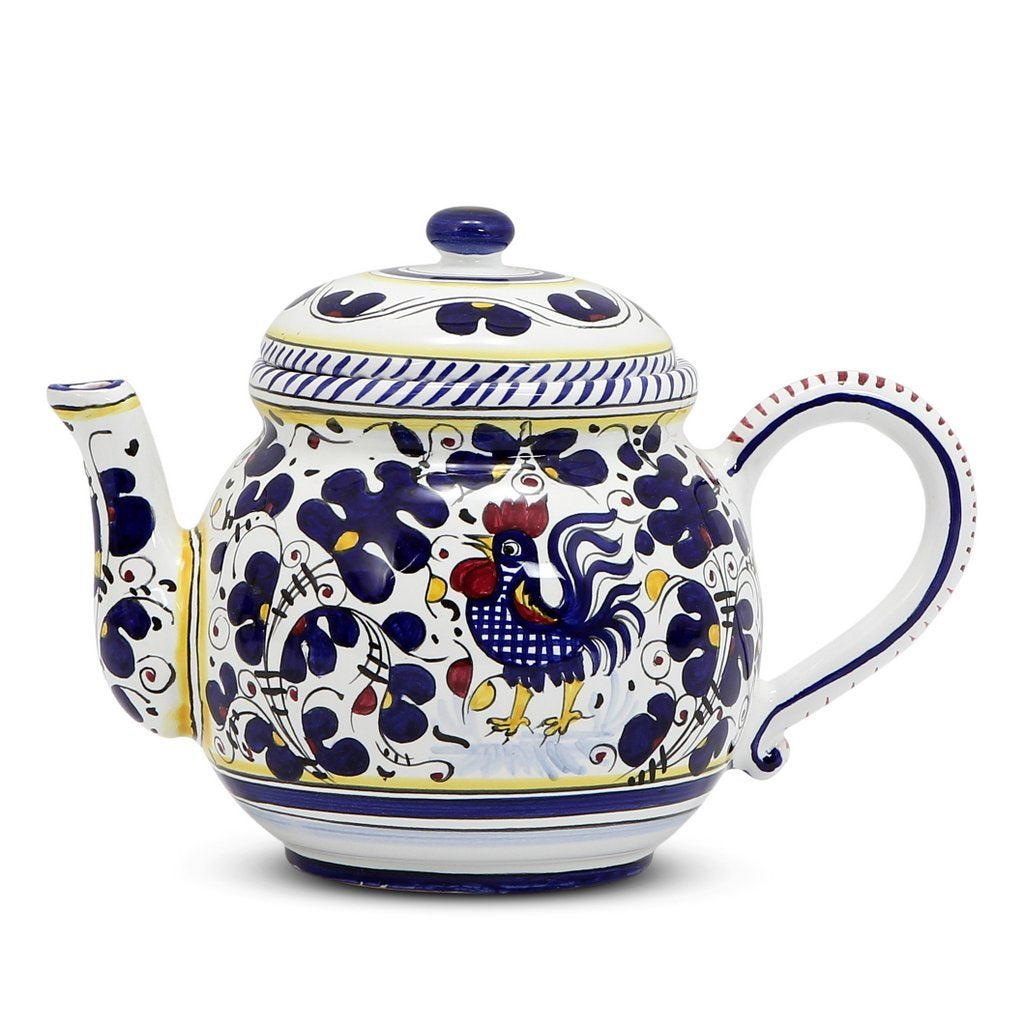 ORVIETO BLUE ROOSTER: Teapot [R] - tops-selection.shop