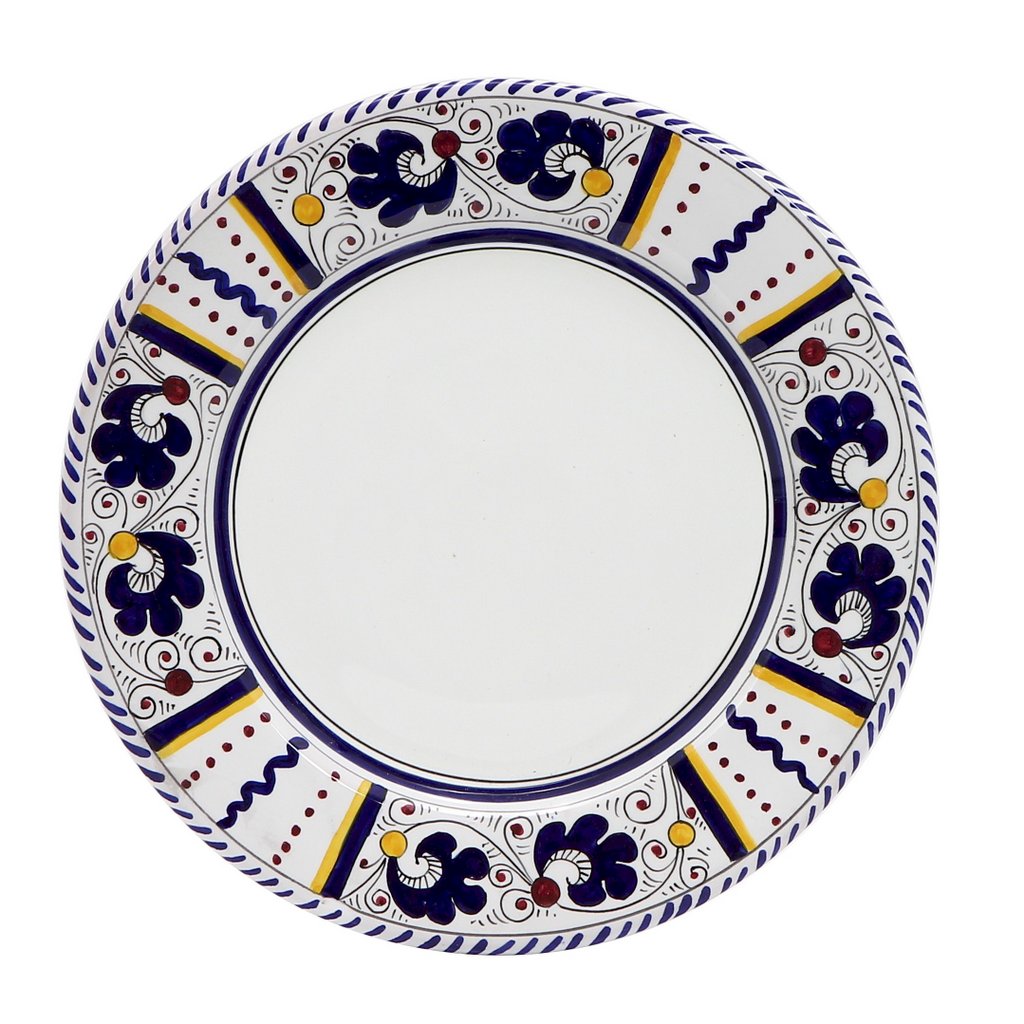 ORVIETO BLUE ROOSTER: 4 Pieces Place Setting - White center - tops-selection.shop