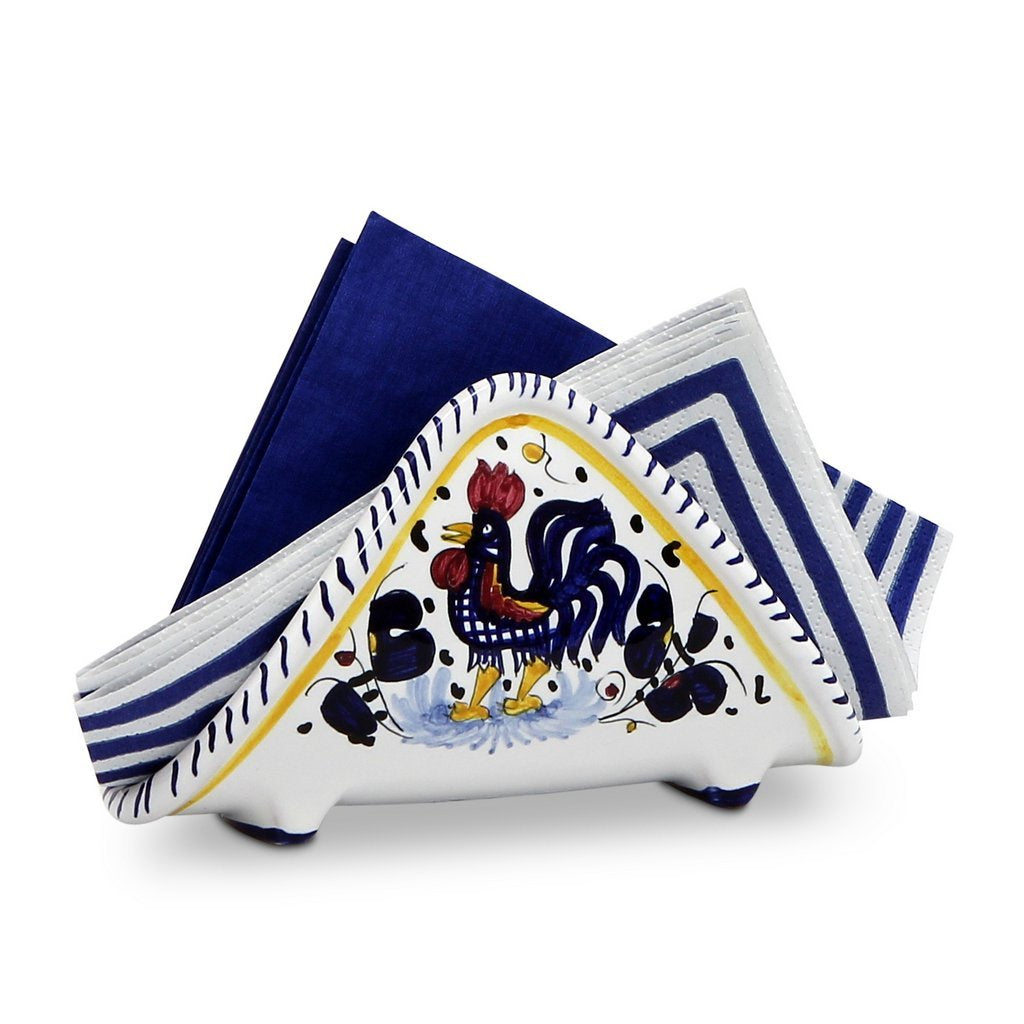 ORVIETO BLUE ROOSTER: Napkin Holder - tops-selection.shop