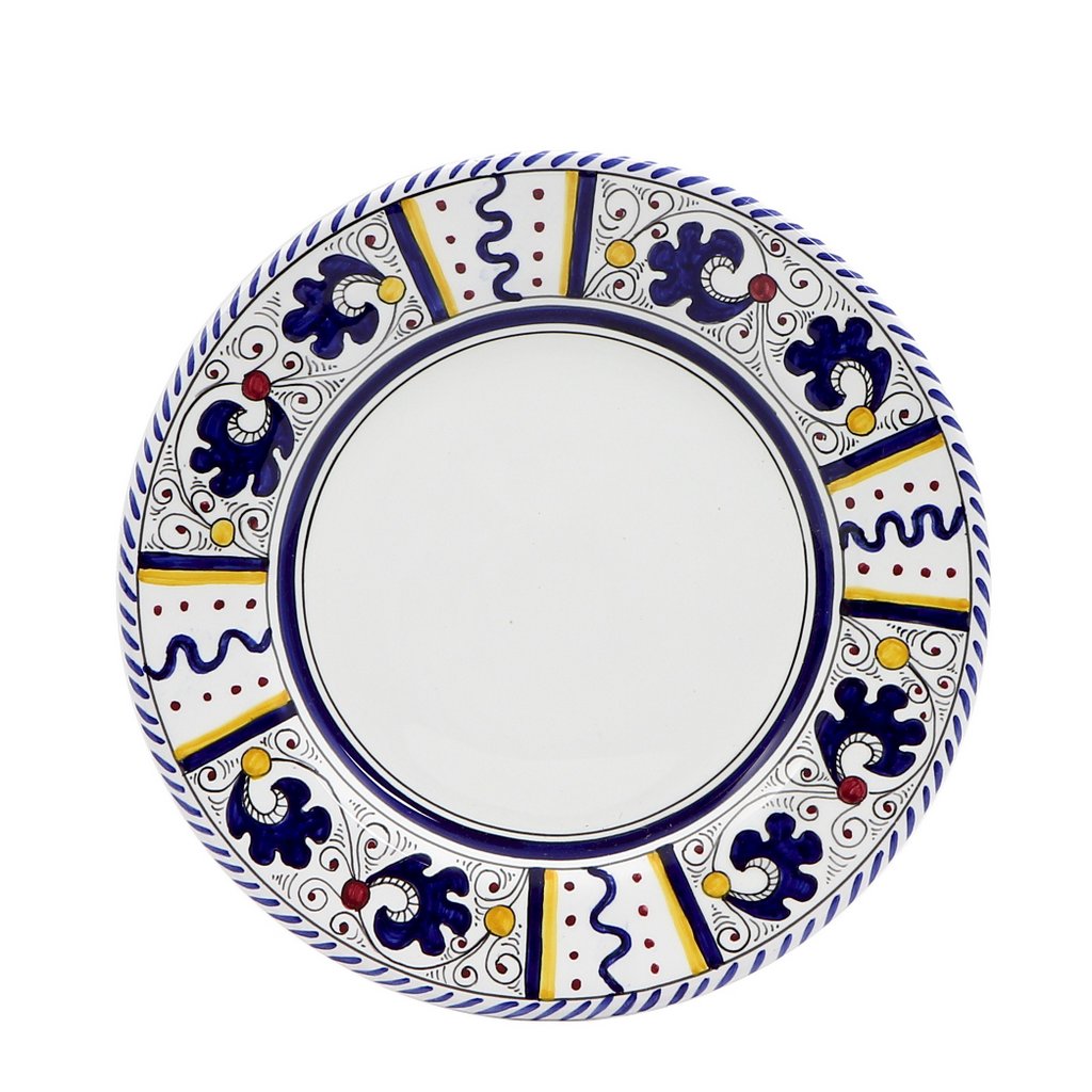 ORVIETO BLUE ROOSTER: 4 Pieces Place Setting - White center - tops-selection.shop