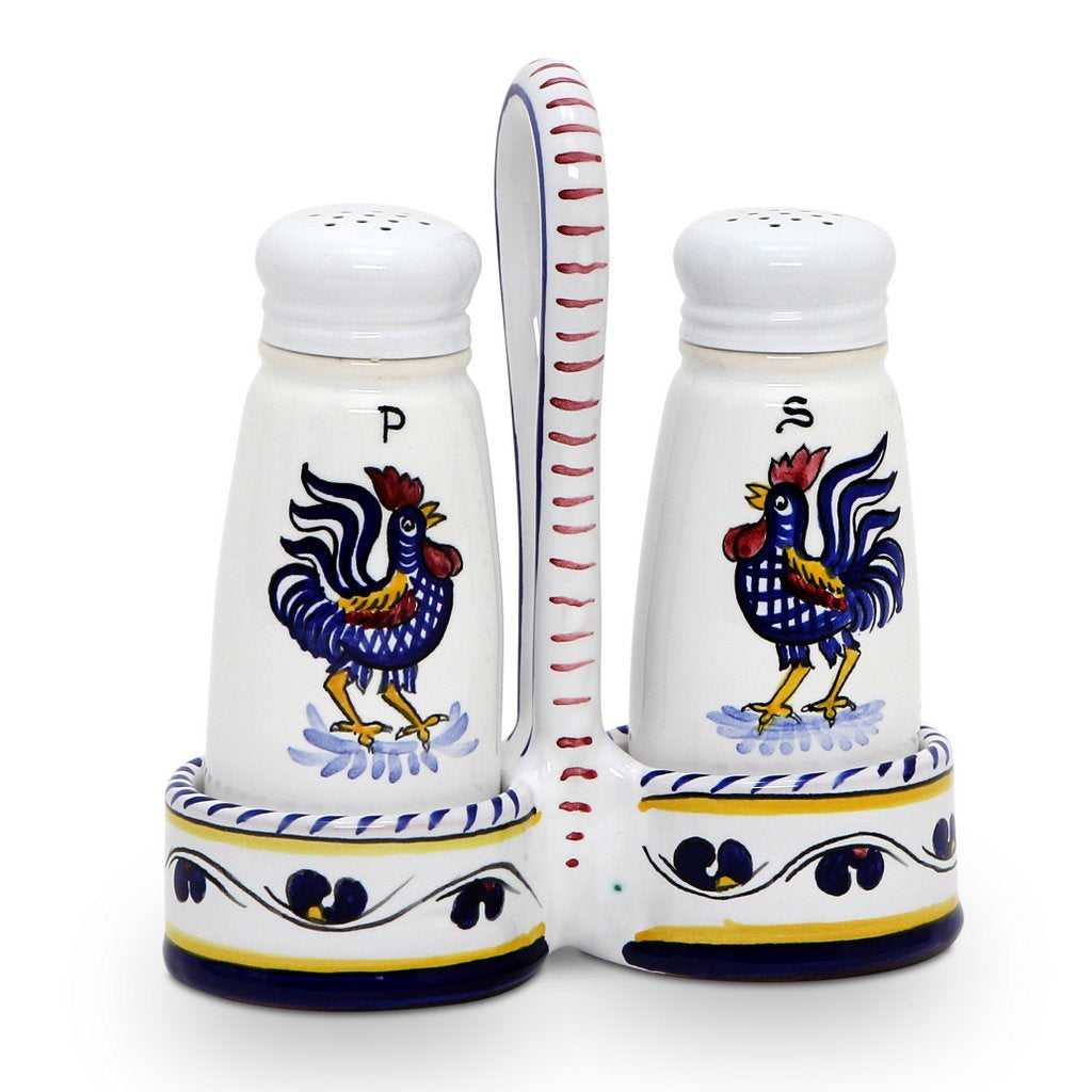 ORVIETO BLUE ROOSTER: Salt and Pepper Cruet [R] - tops-selection.shop