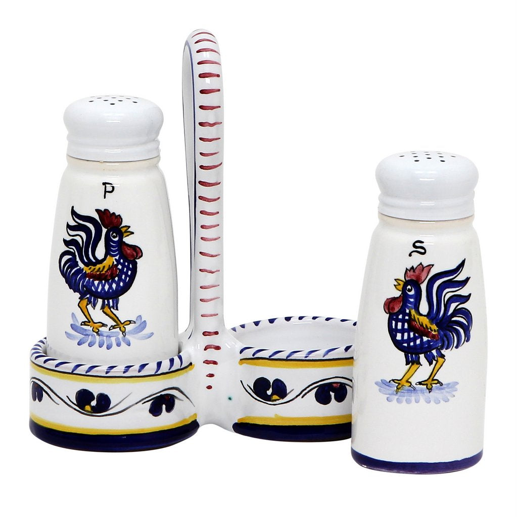 ORVIETO BLUE ROOSTER: Salt and Pepper Cruet [R] - tops-selection.shop