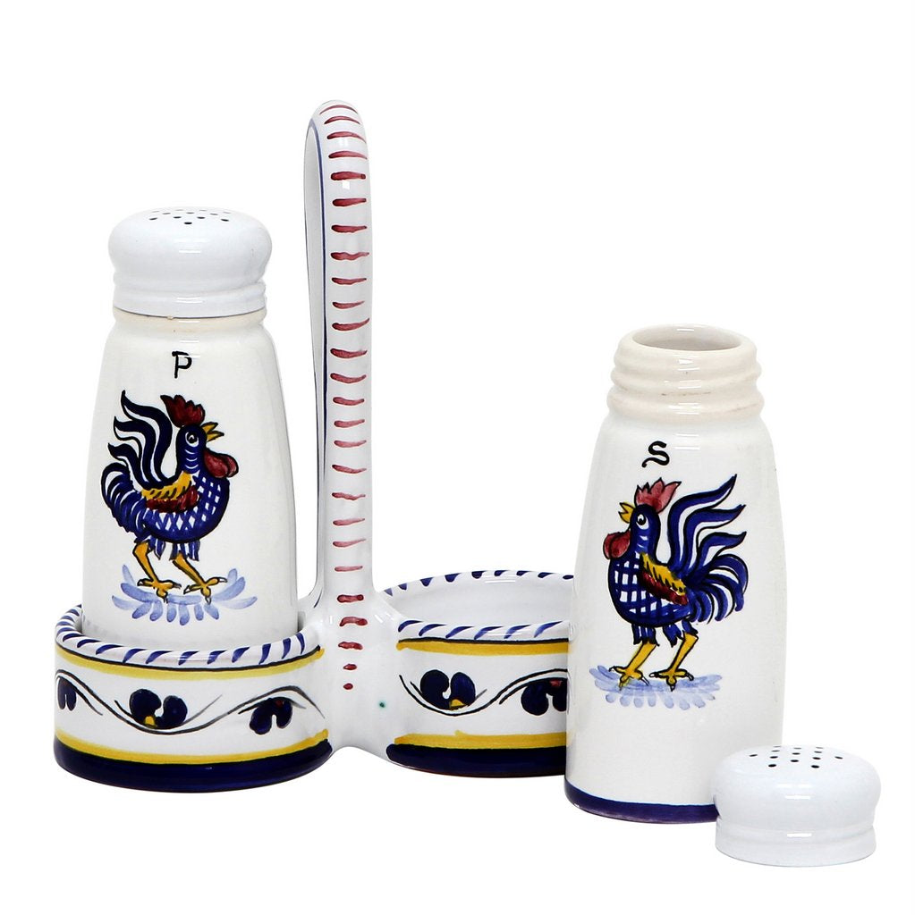 ORVIETO BLUE ROOSTER: Salt and Pepper Cruet [R] - tops-selection.shop