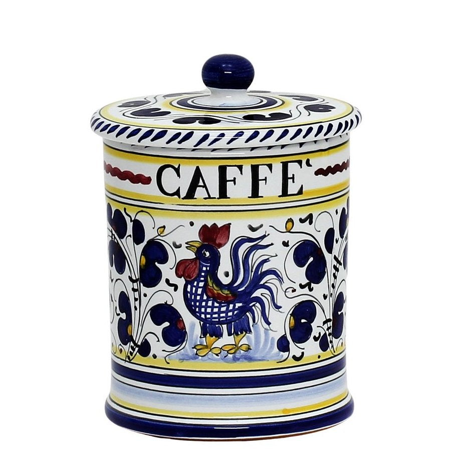 ORVIETO BLUE ROOSTER: Caffe&#39; (Coffee) Container Canister - tops-selection.shop