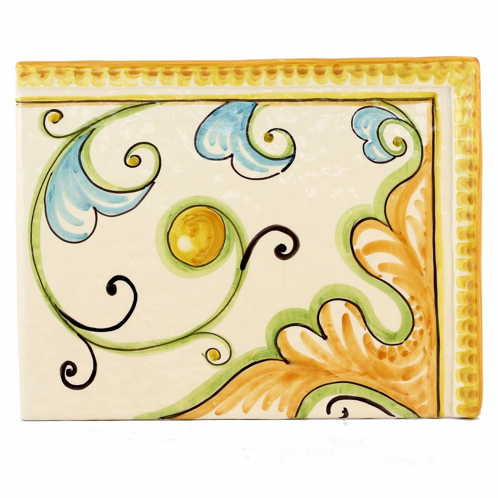 BACKSPLASH/MURAL: Modular Hand Painted ~ Gubbio Floral Vario Design (4 Tiles) - tops-selection.shop