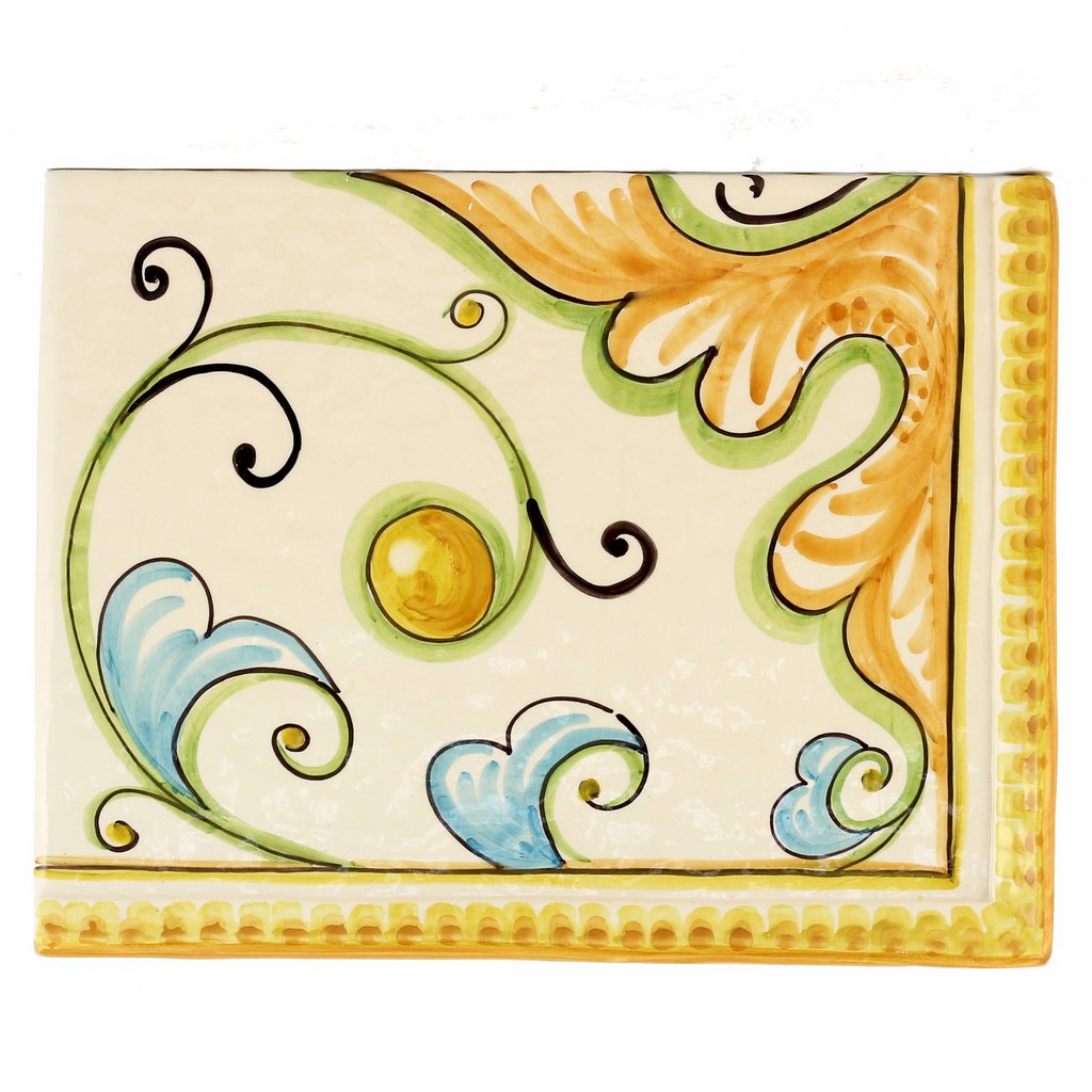 BACKSPLASH/MURAL: Modular Hand Painted ~ Gubbio Floral Vario Design (4 Tiles) - tops-selection.shop