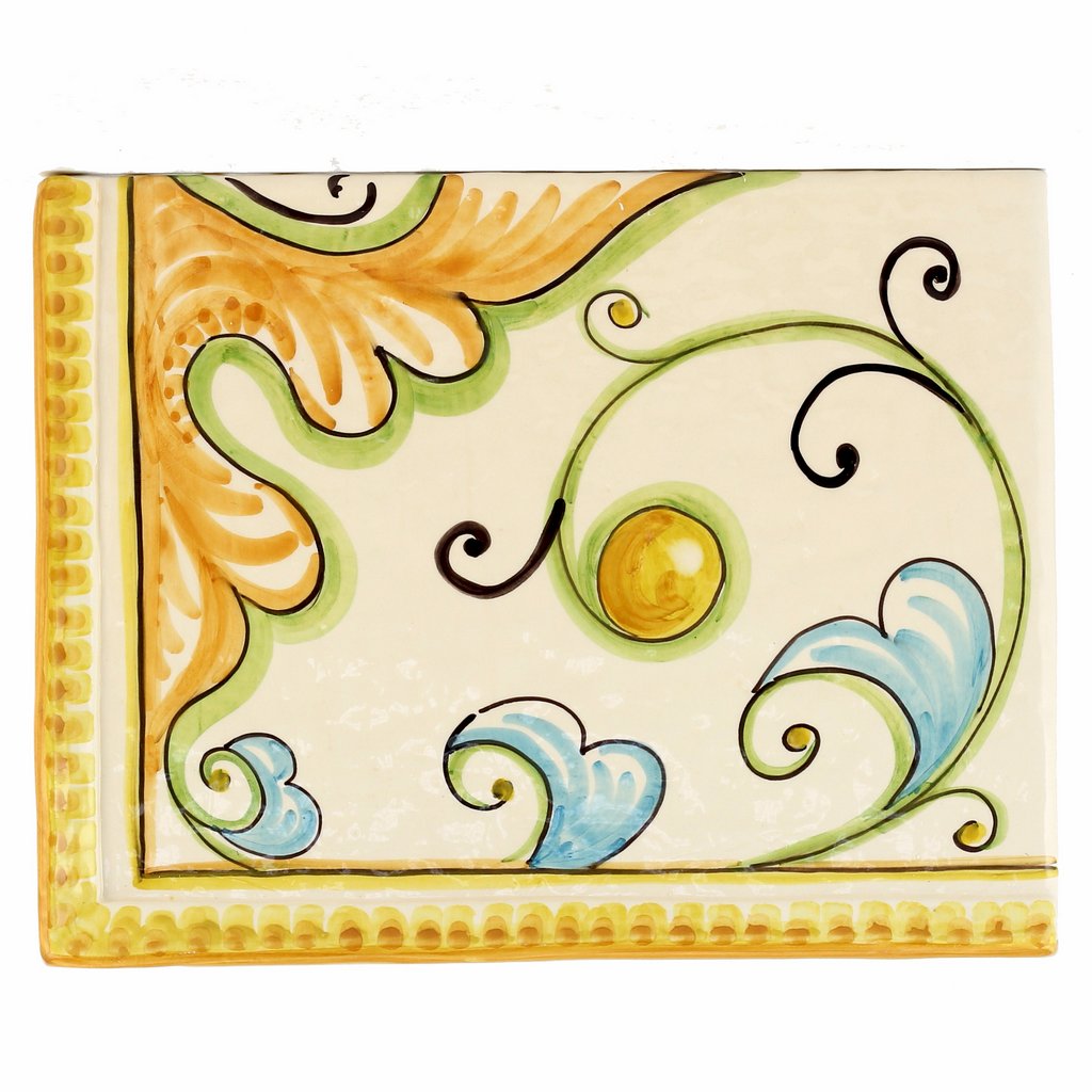 BACKSPLASH/MURAL: Modular Hand Painted ~ Gubbio Floral Vario Design (4 Tiles) - tops-selection.shop