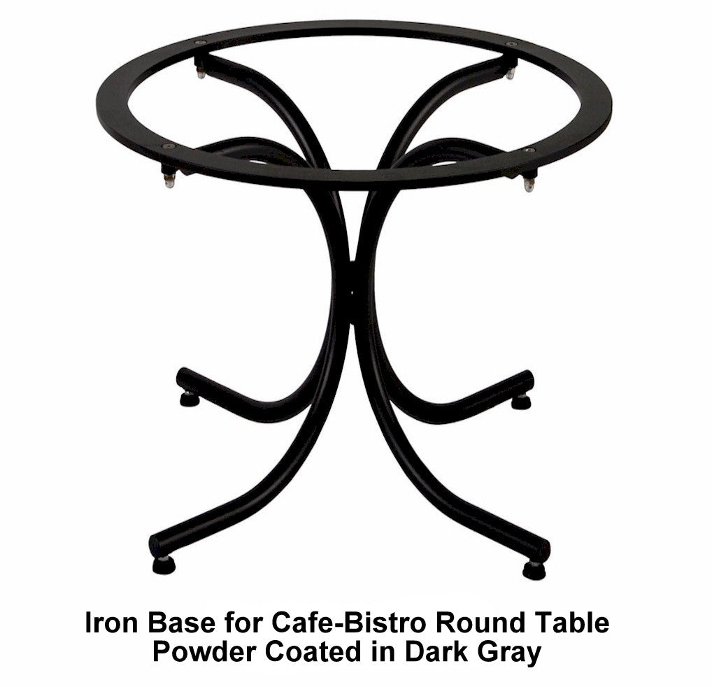 CAFE-BISTRO ROUND TABLE: Ceramic-Stone top on iron base (28&quot; Diam. x 30&quot; High.) in Deruta, Italy. - tops-selection.shop