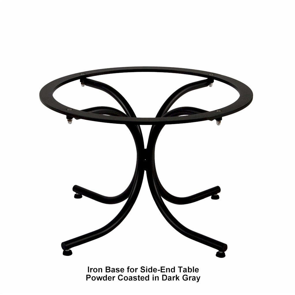 END SIDE TABLE ROUND: Ceramic-Stone top on iron base (28&quot; Diam. x 20&quot; High.) in Deruta, Italy. - tops-selection.shop