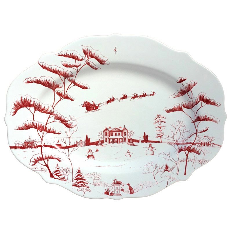 JULISKA: Country Estate Winter Frolic Ruby Serving Platter Christmas Eve [R] - tops-selection.shop