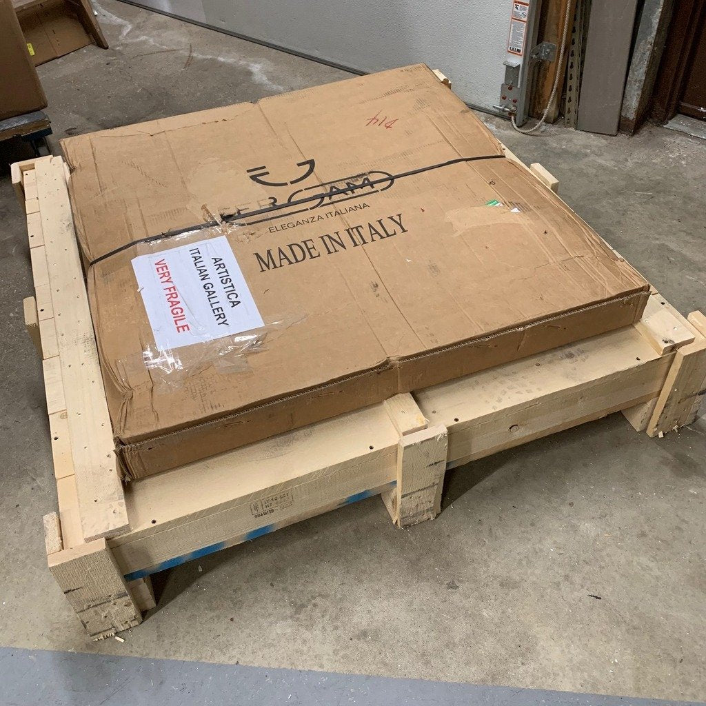 CERAMIC STONE TABLE + IRON BASE: PISA Design^ - Hand Painted in Deruta, Italy. - tops-selection.shop