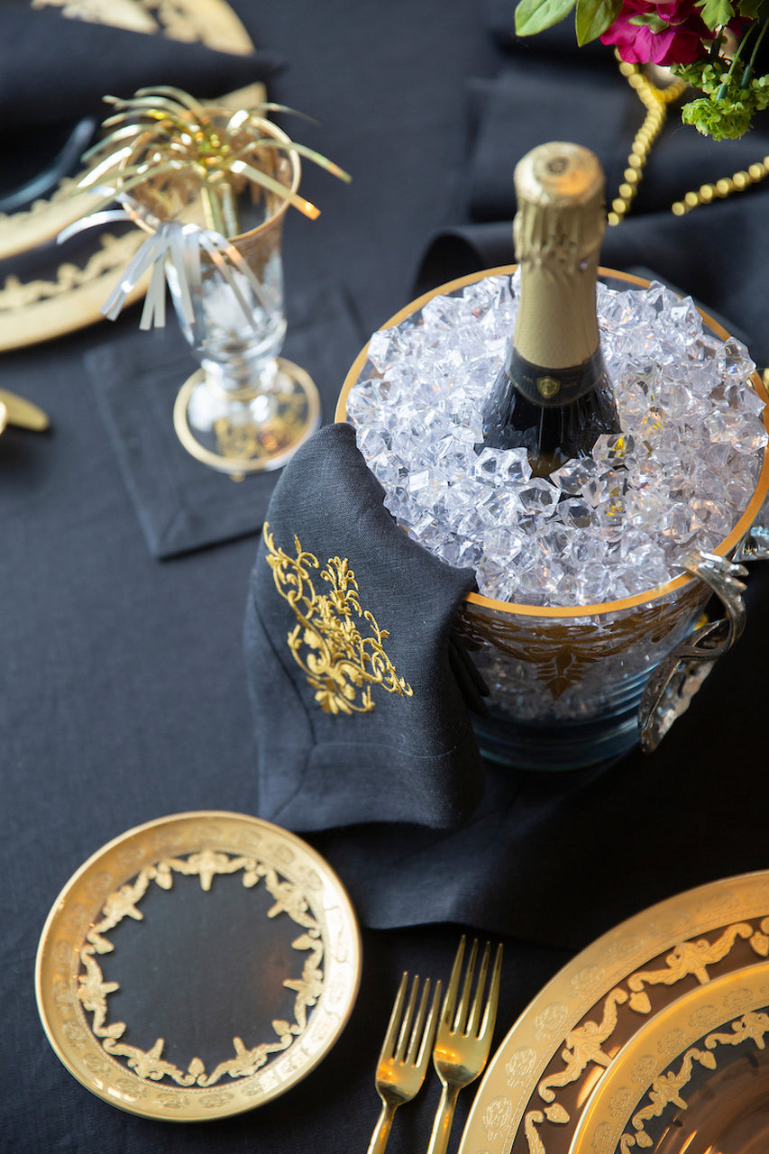 ARTE ITALICA: Vetro Gold Bread Plate - tops-selection.shop