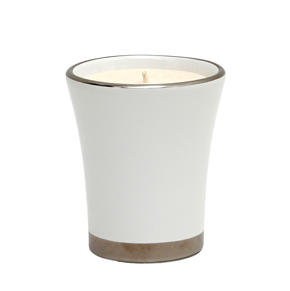 DERUTA PLATINO: Deluxe Precious Flared Candle with Pure Platinum Rim - tops-selection.shop