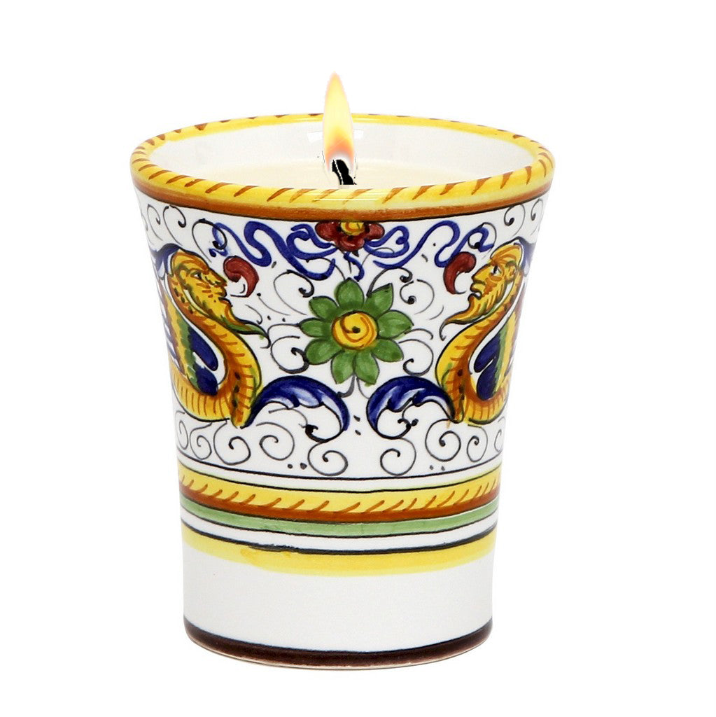 HOLIDAYS DERUTA CANDLES: Deluxe Precious Flared Candle RAFFAELLESCO DELUXE Design - tops-selection.shop