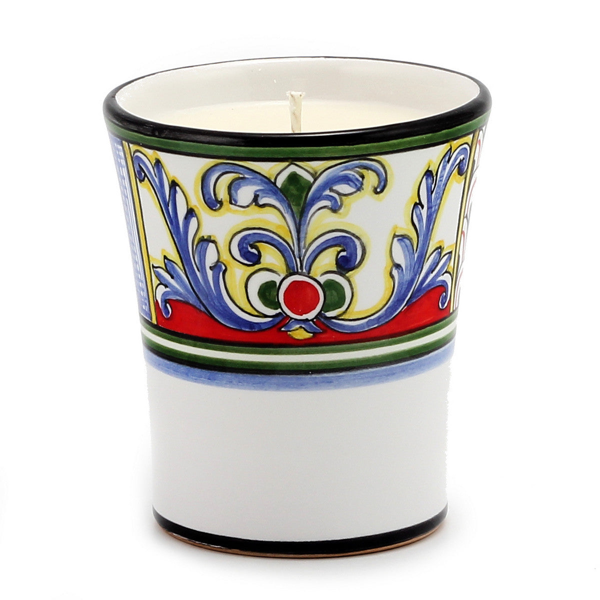 DERUTA CANDLES: Contempo Cup Candle ~ Deruta Yasmine Design - tops-selection.shop