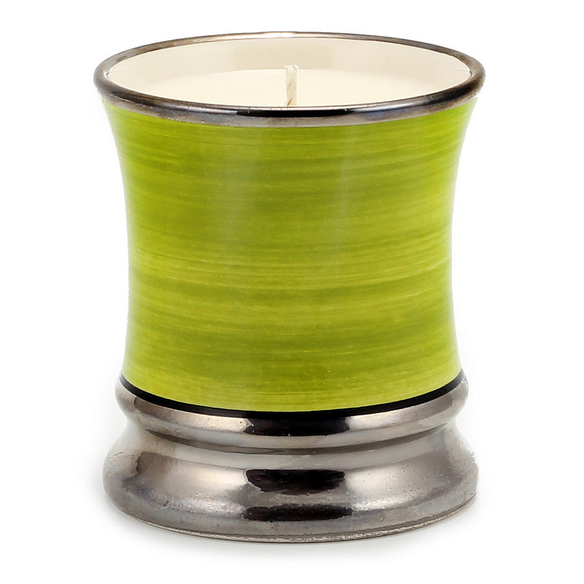 HOLIDAYS DERUTA CANDLES: Italian BASIL Scented Candle - Deluxe Precious Cup Coloris Green Design with Pure Platinum Rim (10 Oz) - tops-selection.shop