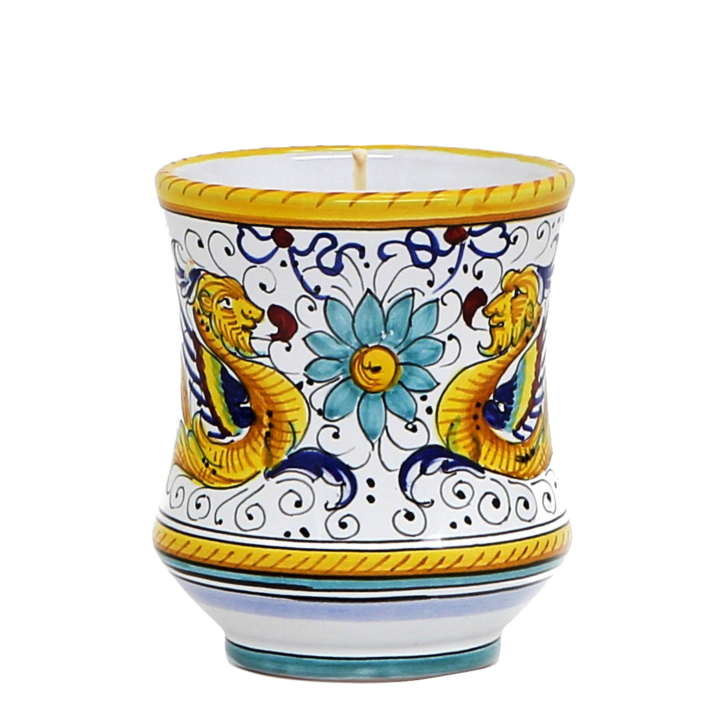 HOLIDAYS DERUTA CANDLES: Deluxe Precious Concave Candle RAFFAELLESCO DELUXE Design - tops-selection.shop