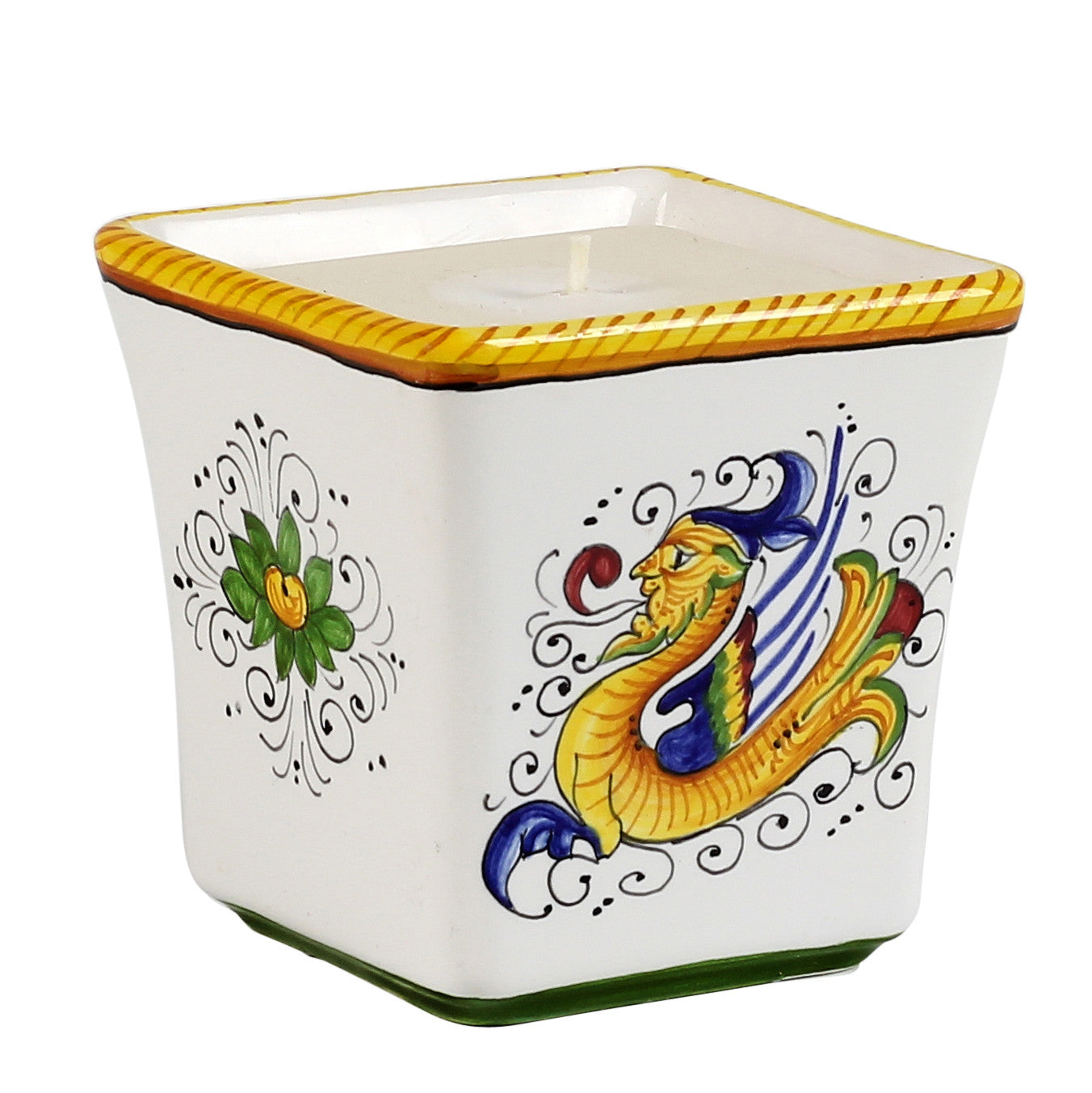 DERUTA CANDLES: Square Flared Candle Raffaellesco Design - tops-selection.shop