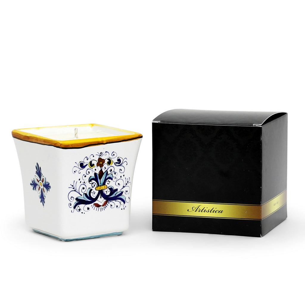 DERUTA CANDLES: Square Flared Candle Ricco Deruta Design - tops-selection.shop