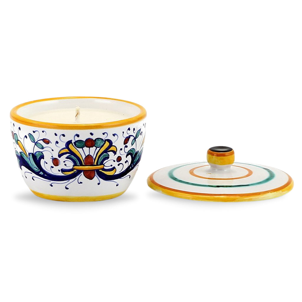 DERUTA CANDLES: Jar Candle with lid ~ Ricco Deruta Design - tops-selection.shop