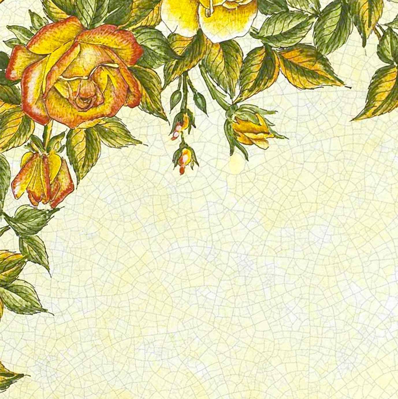 CERAMIC STONE TABLE + IRON BASE: CASCIA Design^ - Hand Painted in Deruta, Italy. - tops-selection.shop