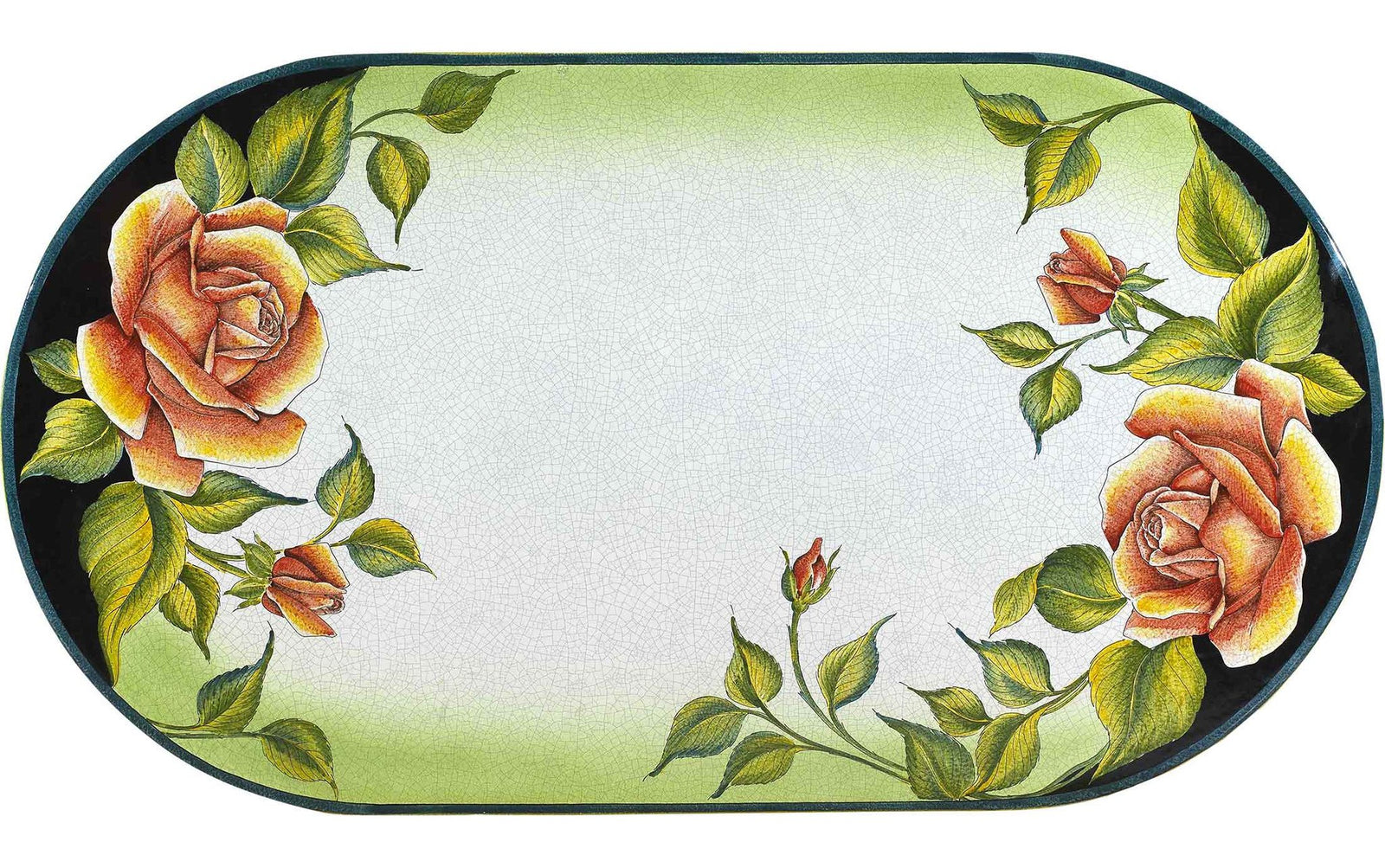 CERAMIC STONE TABLE + IRON BASE: COLONIA Design^ - Hand Painted in Deruta, Italy. - tops-selection.shop