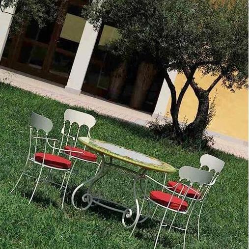 CERAMIC STONE TABLE + IRON BASE: CORTINA Design - Hand Painted in Deruta, Italy. - tops-selection.shop