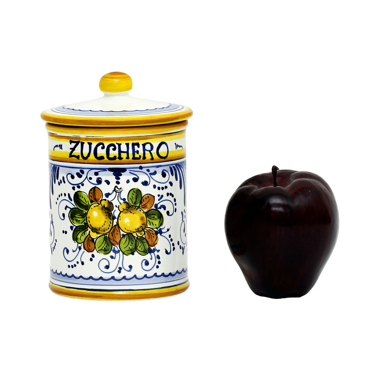 LIMONCINI: Tuscan Canister 'ZUCCHERO' (Sugar) lemon design - tops-selection.shop