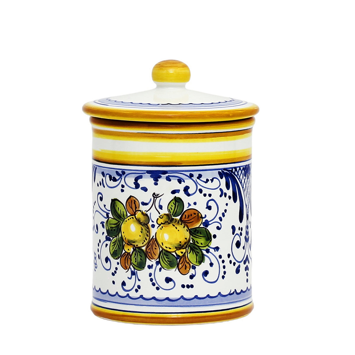 LIMONCINI: Tuscan Canister 'ZUCCHERO' (Sugar) lemon design - tops-selection.shop