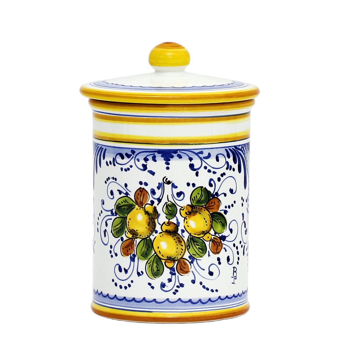 LIMONCINI: Tuscan Canister 'CAFFE' (Coffee) lemon design - tops-selection.shop