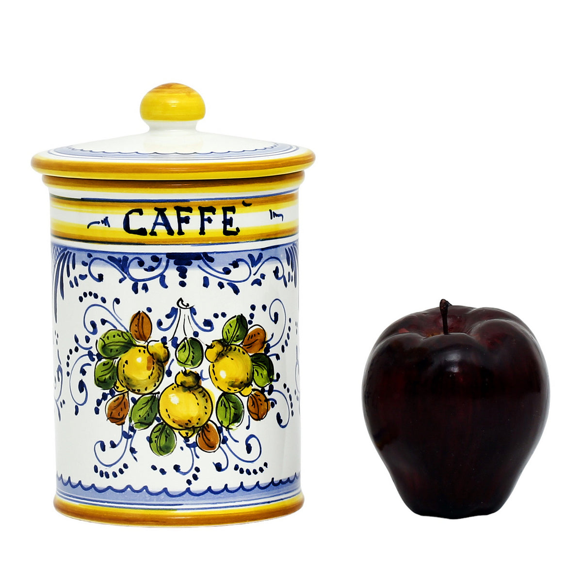 LIMONCINI: Tuscan Canister 'CAFFE' (Coffee) lemon design - tops-selection.shop
