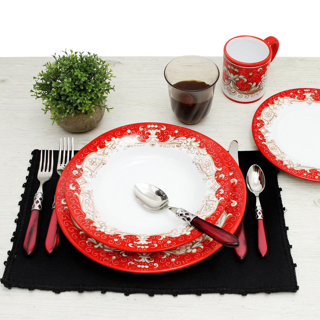 DERUTA COLORI: 3 Pieces Place Setting Bundle - RED - tops-selection.shop