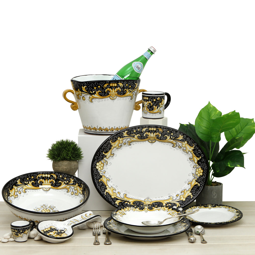 DERUTA COLORI: Dinner Plate - BLACK/GOLD - tops-selection.shop